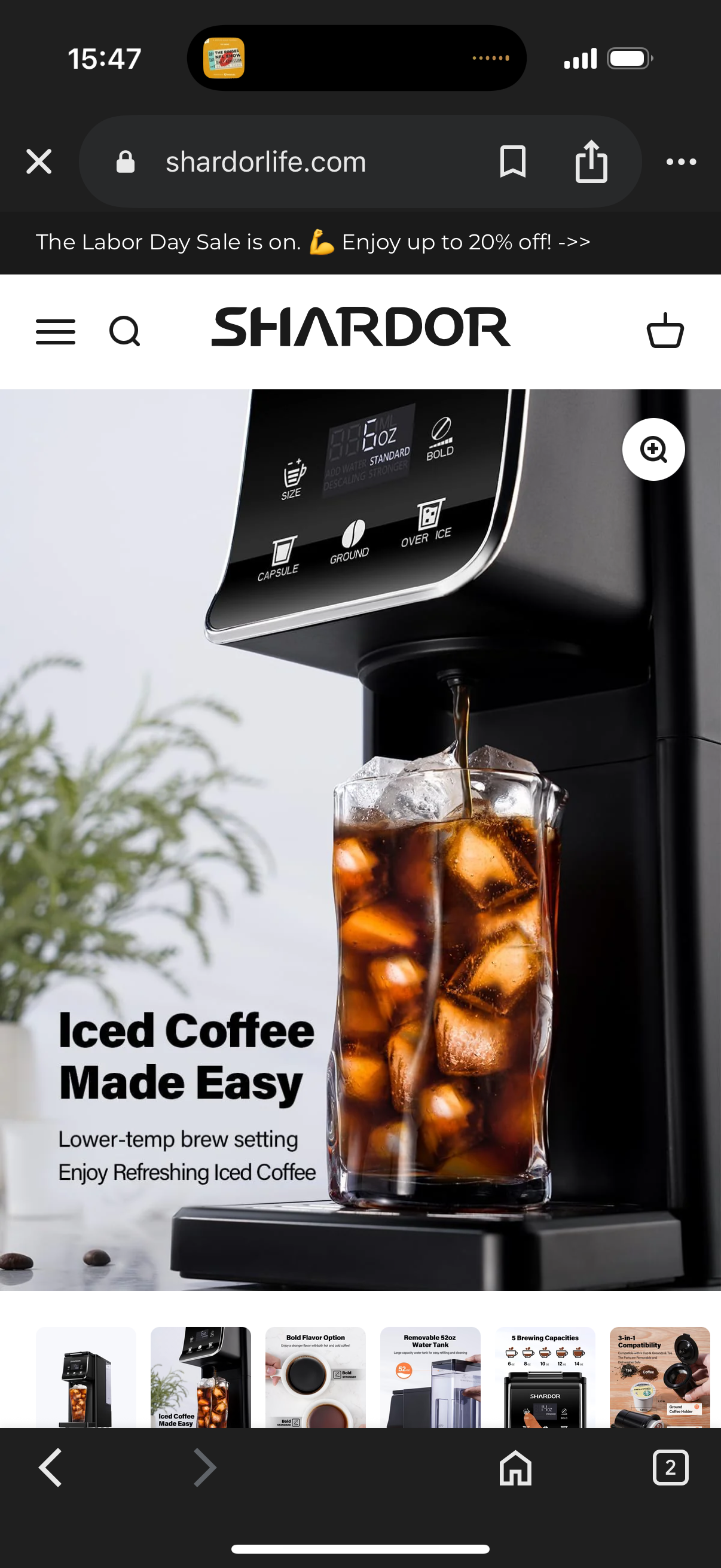 Coffee Maker Hot & Iced for K Cup Pods Black