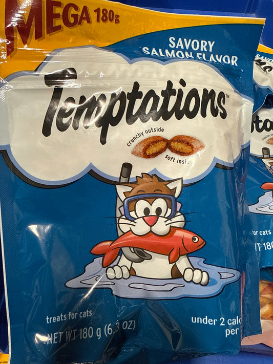 2 packages Mars Petcare US 6.3 oz Temptations Savory Salmon Cat Treat