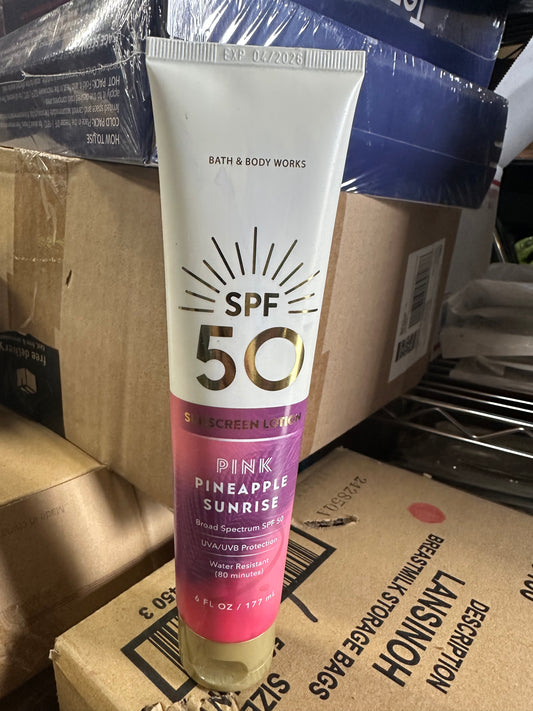 Bath & Body Works SPF 50 Sunscreen Pink Pineapple Sunrise