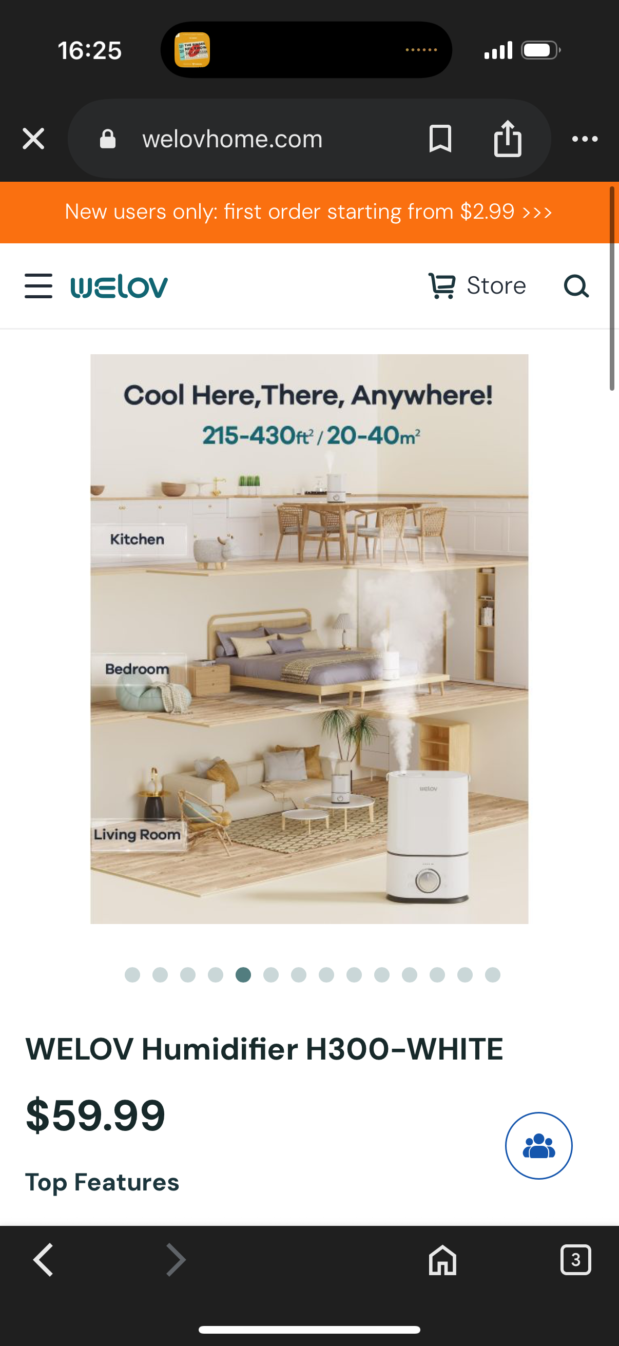 WELOV Humidifier H300-WHITE