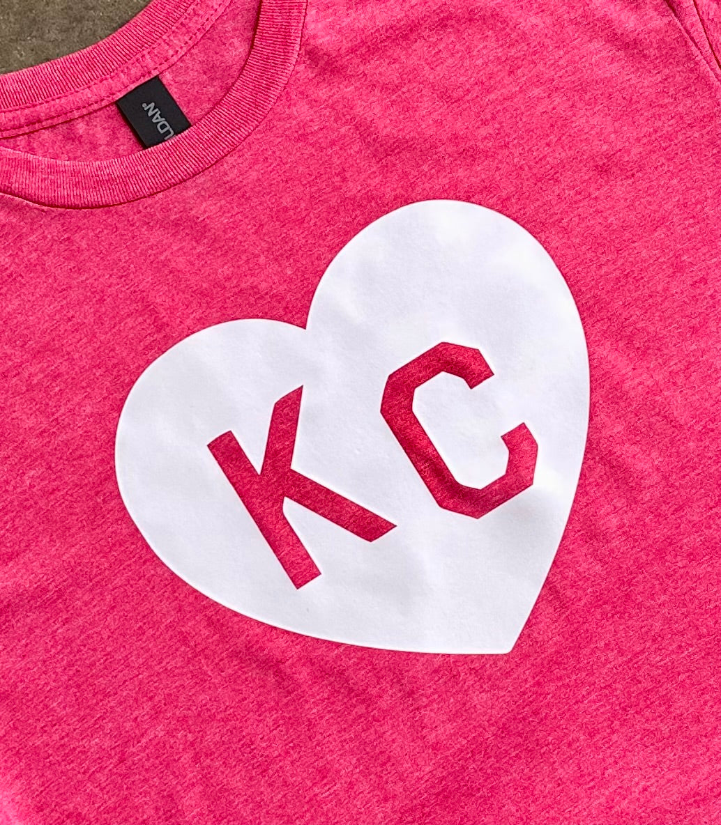White Heart KC - Kansas City Super Soft T-Shirt (Heathered Red)