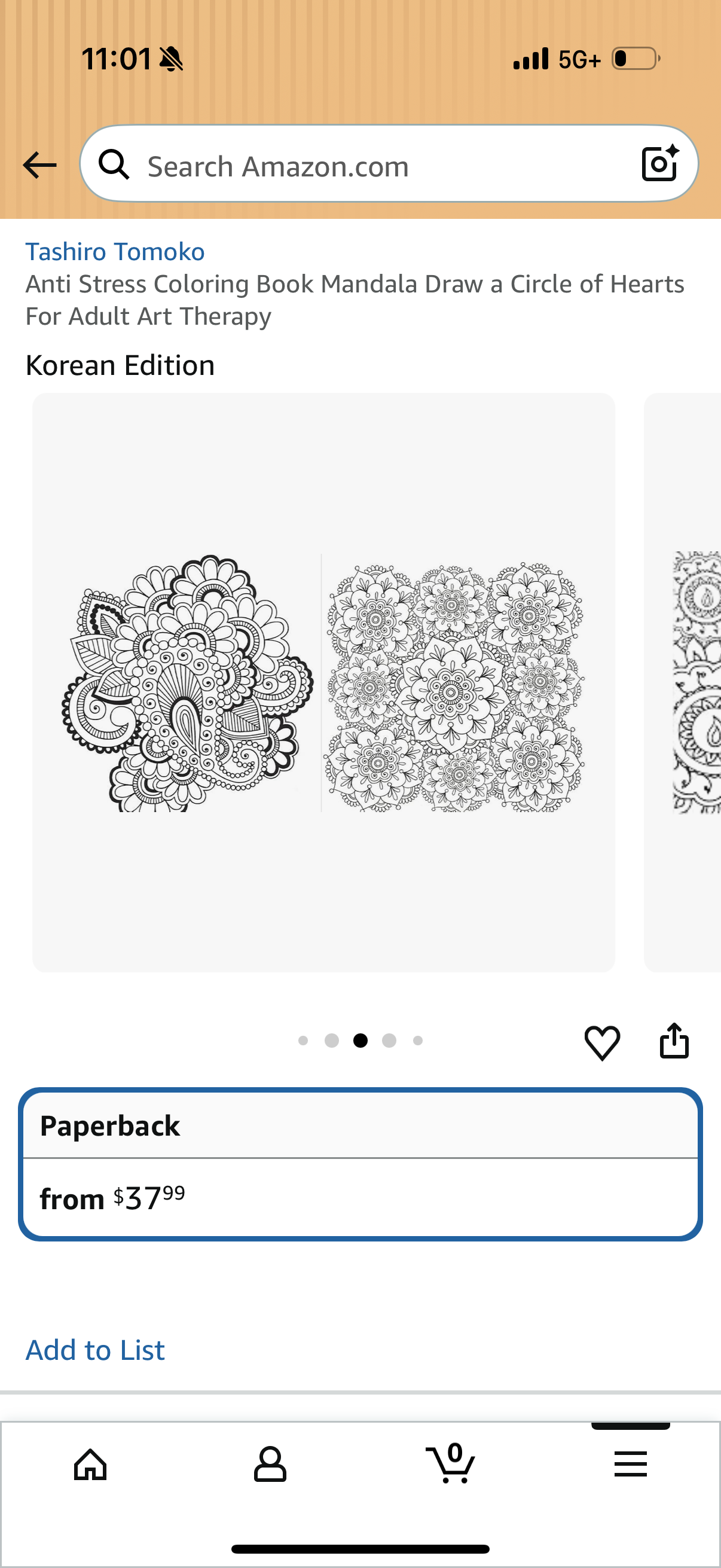 Tashiro Tomoko Anti Stress Coloring Book Mandala Draw a Circle of Hearts For Adult Art Therapy Korean Edition