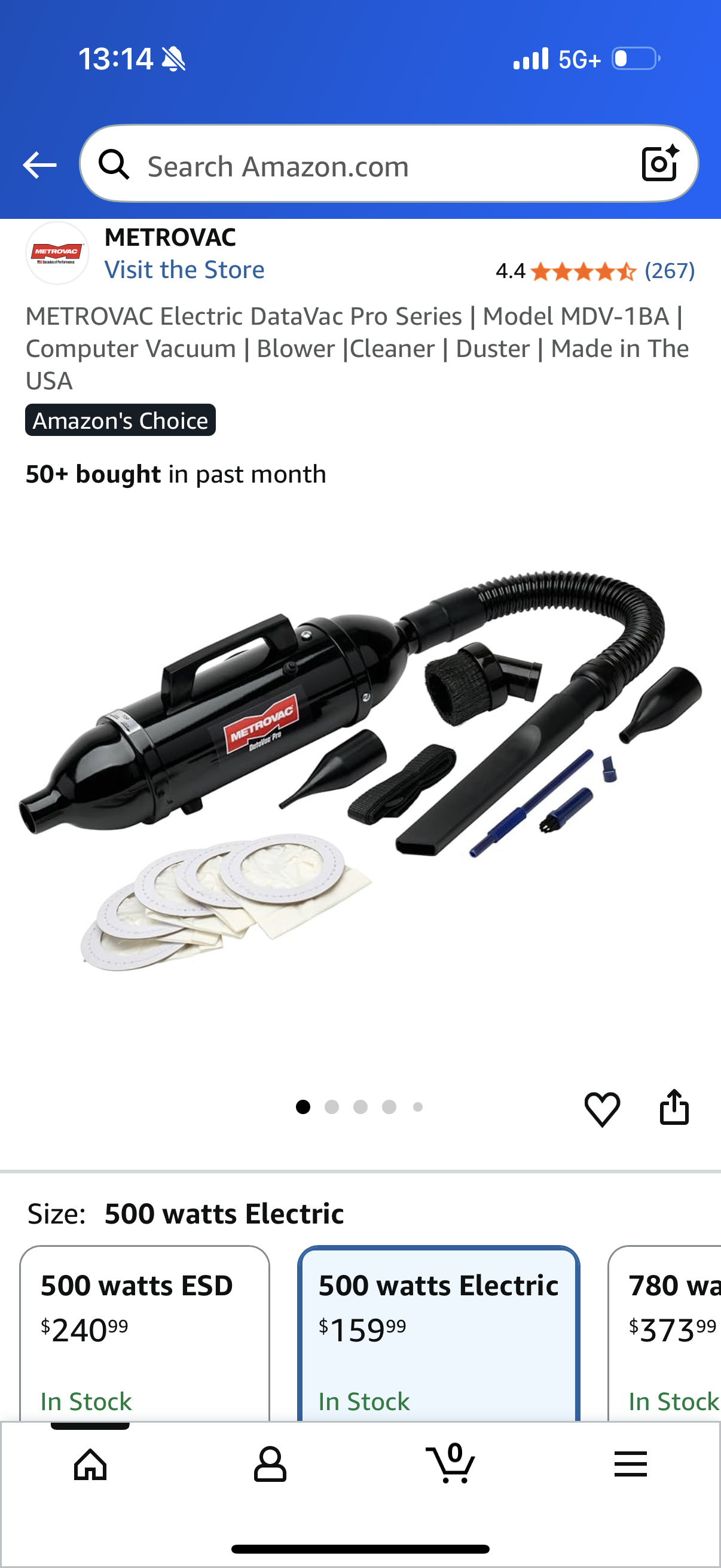 METROVAC Electric DataVac Pro Series | Model MDV-1BA | Computer Vacuum | Blower |Cleaner | Duster | Made in The USA
