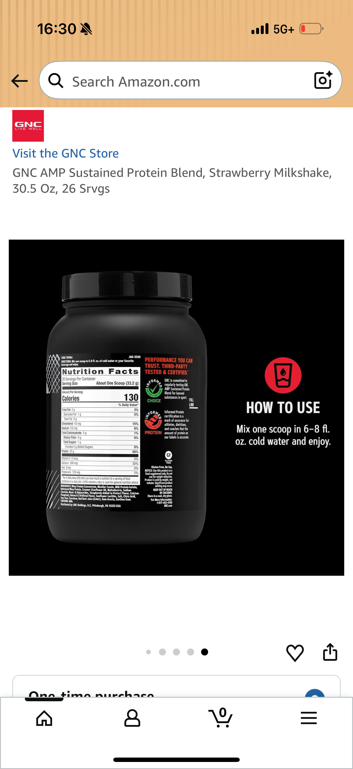 GNC AMP Sustained Protein Blend, Strawberry Milkshake BB: 7/31/2027