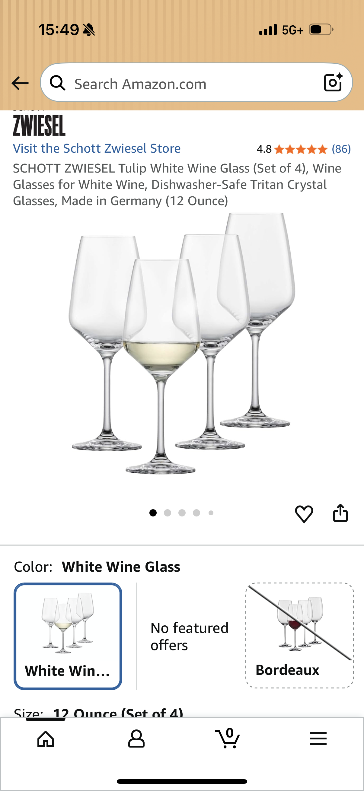 Tulip White Wine Glass (Set of 4), Wine Glasses for White Wine, Dishwasher-Safe Tritan Crystal Glasses, Made in Germany (12 Ounce)