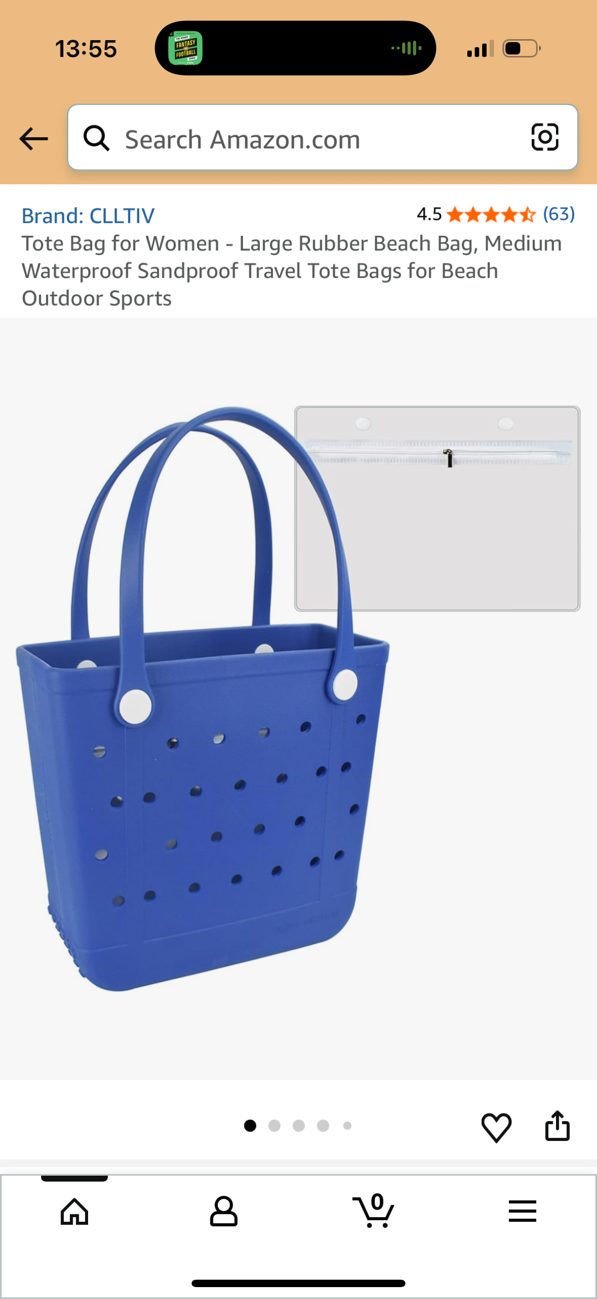 Blue Rubber Beach Bag