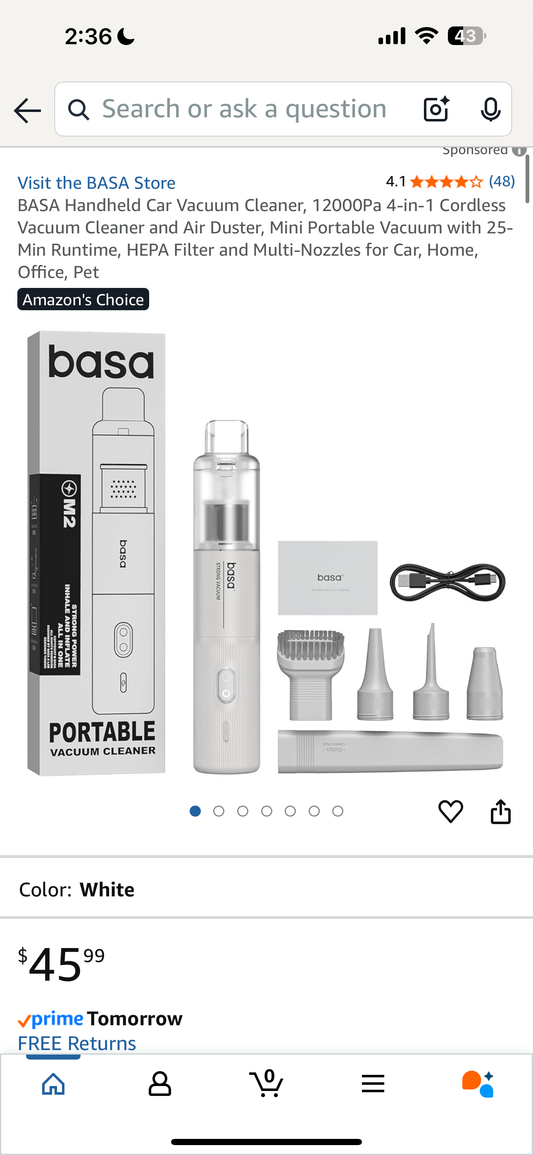 BASA Handheld Car Vacuum Cleaner