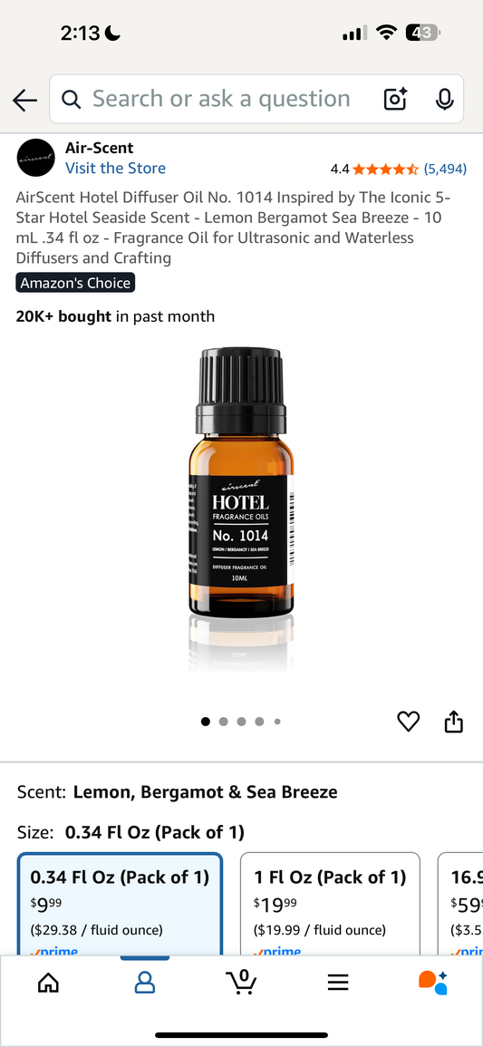 Air Scent Hotel Diffuser Oil - Ritz Carlton