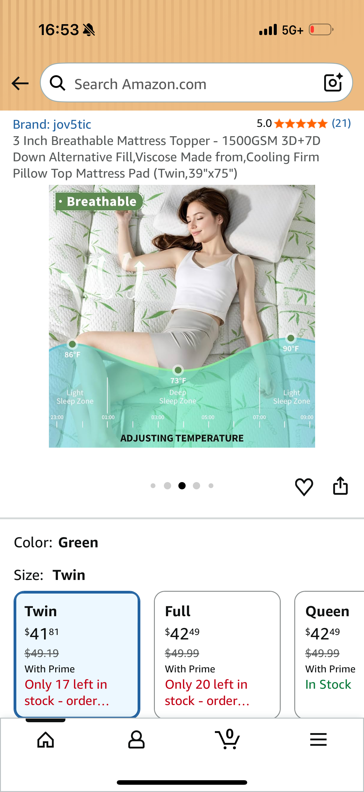 3 Inch Breathable Mattress Topper - 1500GSM 3D+7D Down Alternative Fill,Viscose Made from,Cooling Firm Pillow Top Mattress Pad (Twin,39"x75")