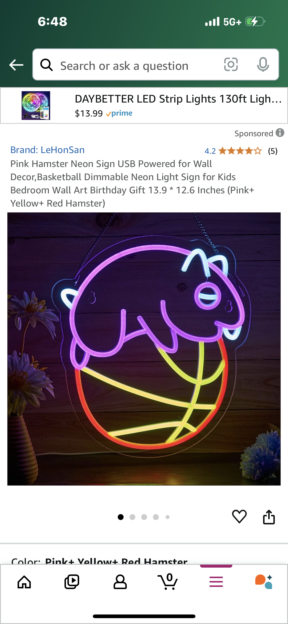 Pink Hamster Neon Sign USB Powered for Wall Decor,Basketball Dimmable Neon Light Sign for Kids Bedroom Wall Art Birthday Gift 13.9 * 12.6 Inches (Pink+ Yellow+ Red Hamster)