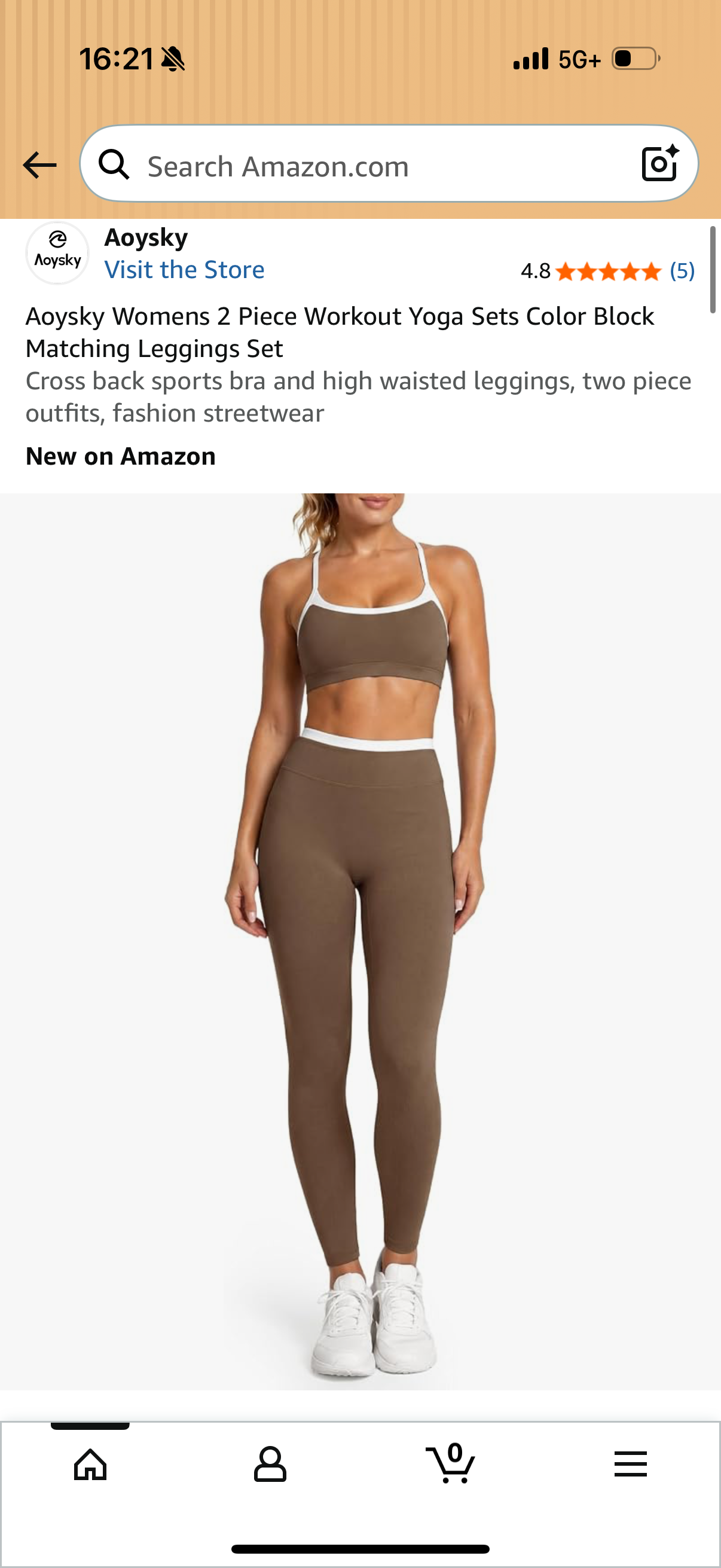 Aoysky Womens 2 Piece Workout Yoga Sets Color Block Matching Leggings Set Cross back sports bra and high waisted leggings, two piece outfits, fashion streetwear