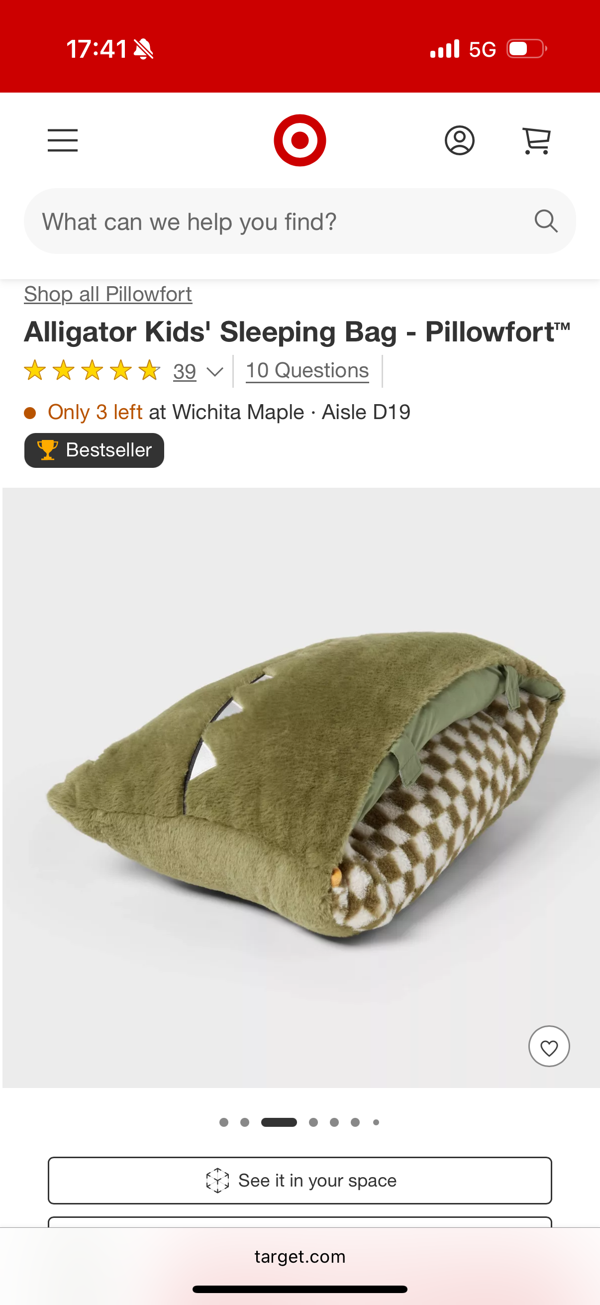 Alligator Kids' Sleeping Bag - Pillowfort