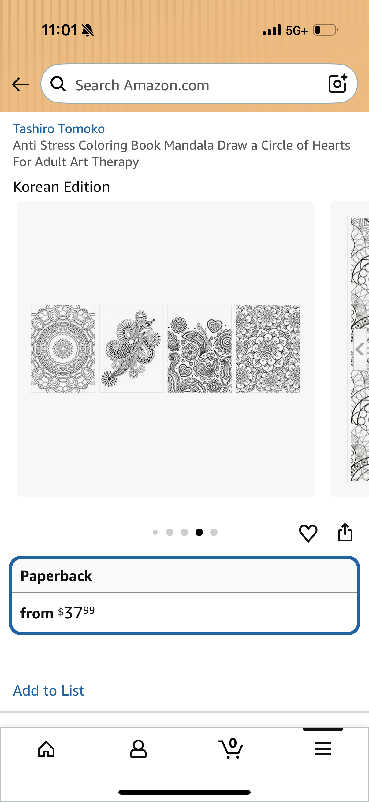 Tashiro Tomoko Anti Stress Coloring Book Mandala Draw a Circle of Hearts For Adult Art Therapy Korean Edition