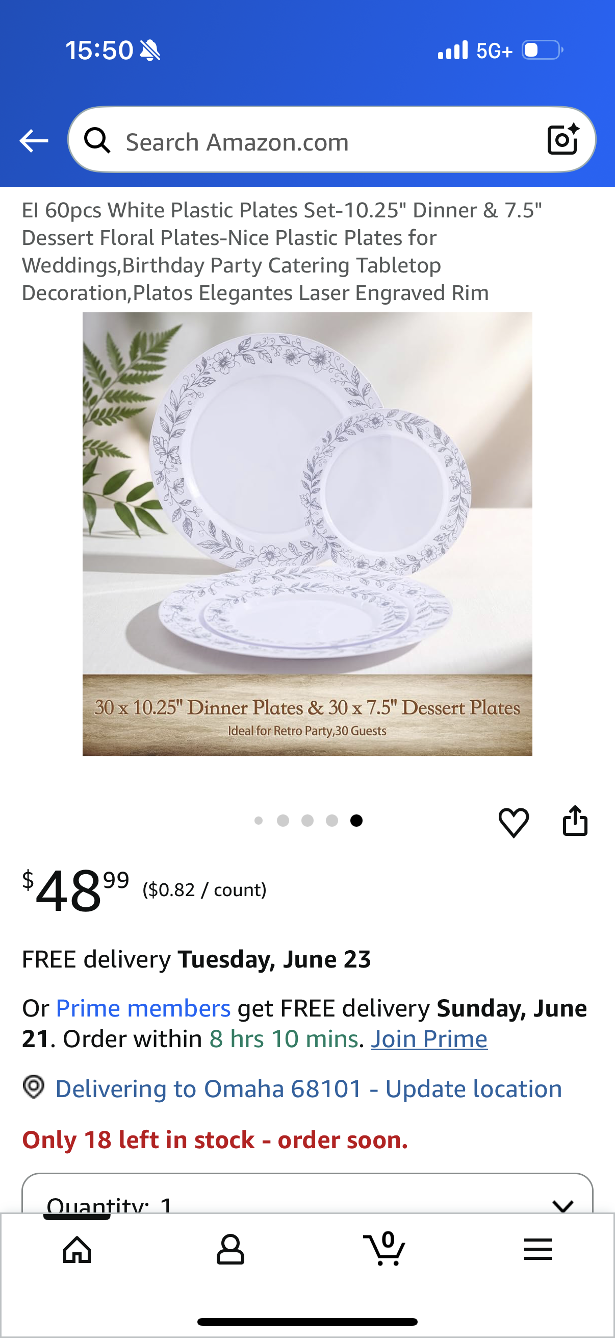 60pcs White Plastic Plates Set-10.25" Dinner & 7.5" Dessert Floral Plates-Nice Plastic Plates for Weddings,Birthday Party Catering Tabletop Decoration,Platos Elegantes Laser Engraved Rim