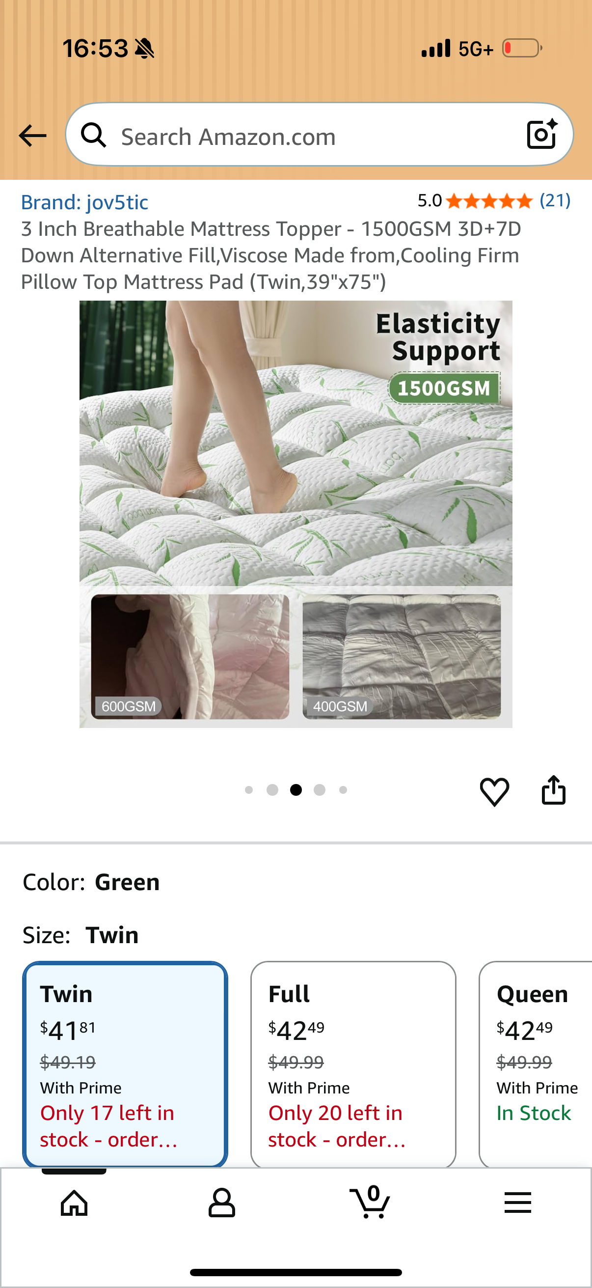 3 Inch Breathable Mattress Topper - 1500GSM 3D+7D Down Alternative Fill,Viscose Made from,Cooling Firm Pillow Top Mattress Pad (Twin,39"x75")