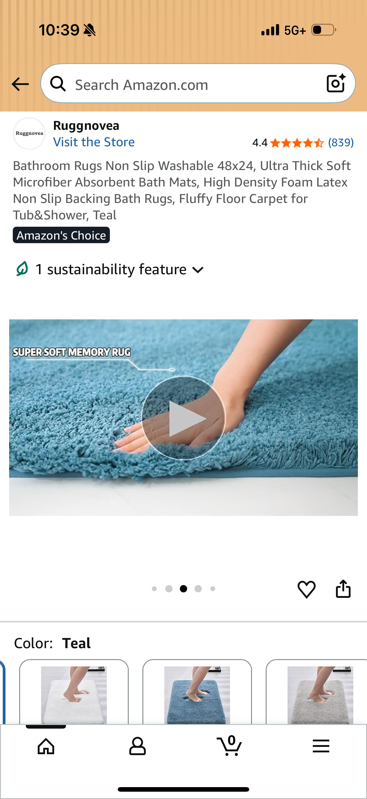 Bathroom Rugs Non Slip Washable 48x24, Ultra Thick Soft Microfiber Absorbent Bath Mats, High Density Foam Latex Non Slip Backing Bath Rugs, Fluffy Floor Carpet for Tub&Shower, Teal