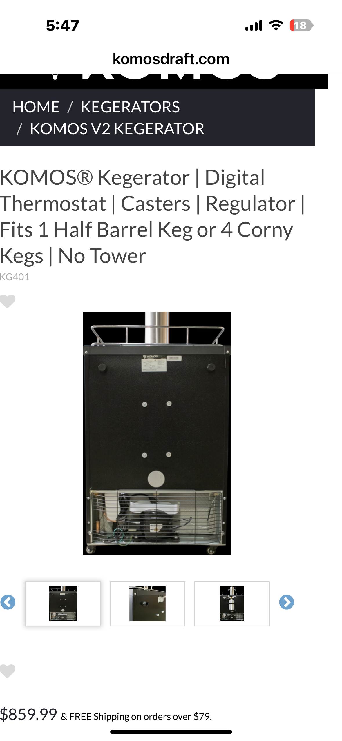 KOMOS Kegerator KG401 (R752)