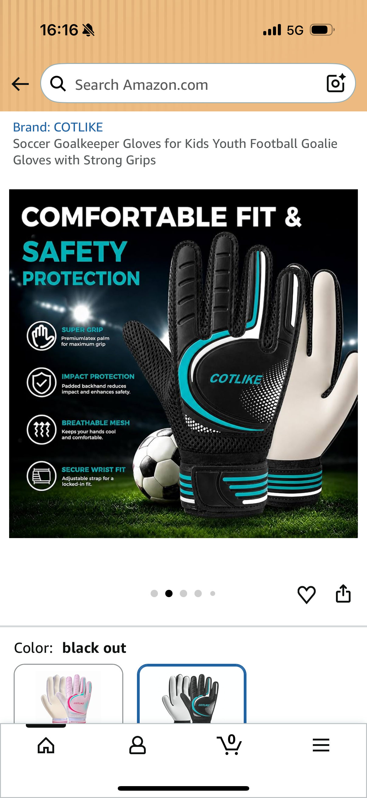 Soccer Goalkeeper Gloves for Kids Youth Football Goalie Gloves with Strong Grips Size: 7