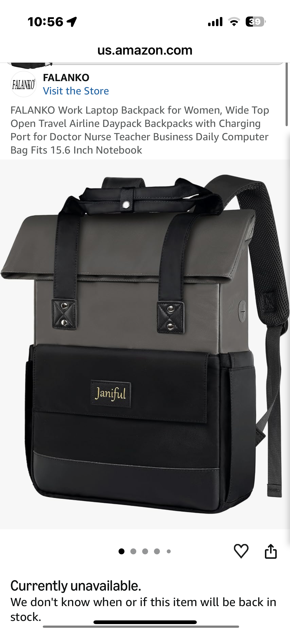 Laptop Backpack, Wide Top Open, Airline Friendly Daypack, Backpack with Charging Port for Business or Daily Use, Computer Bag Fits 15.6 Inch Notebook