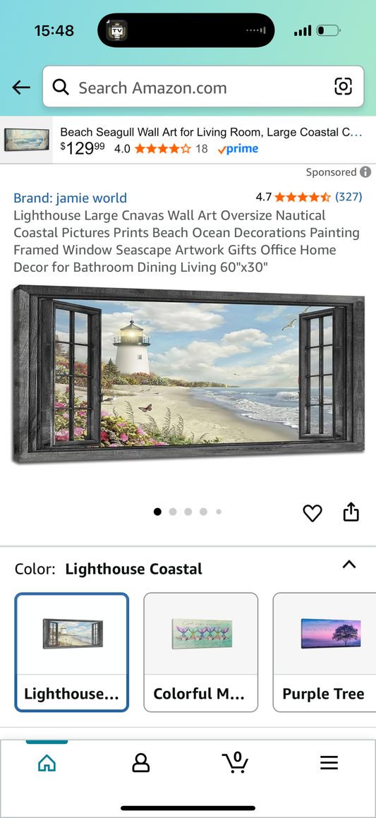 Lighthouse Wall Art Canvas 60”x30” (L1045)