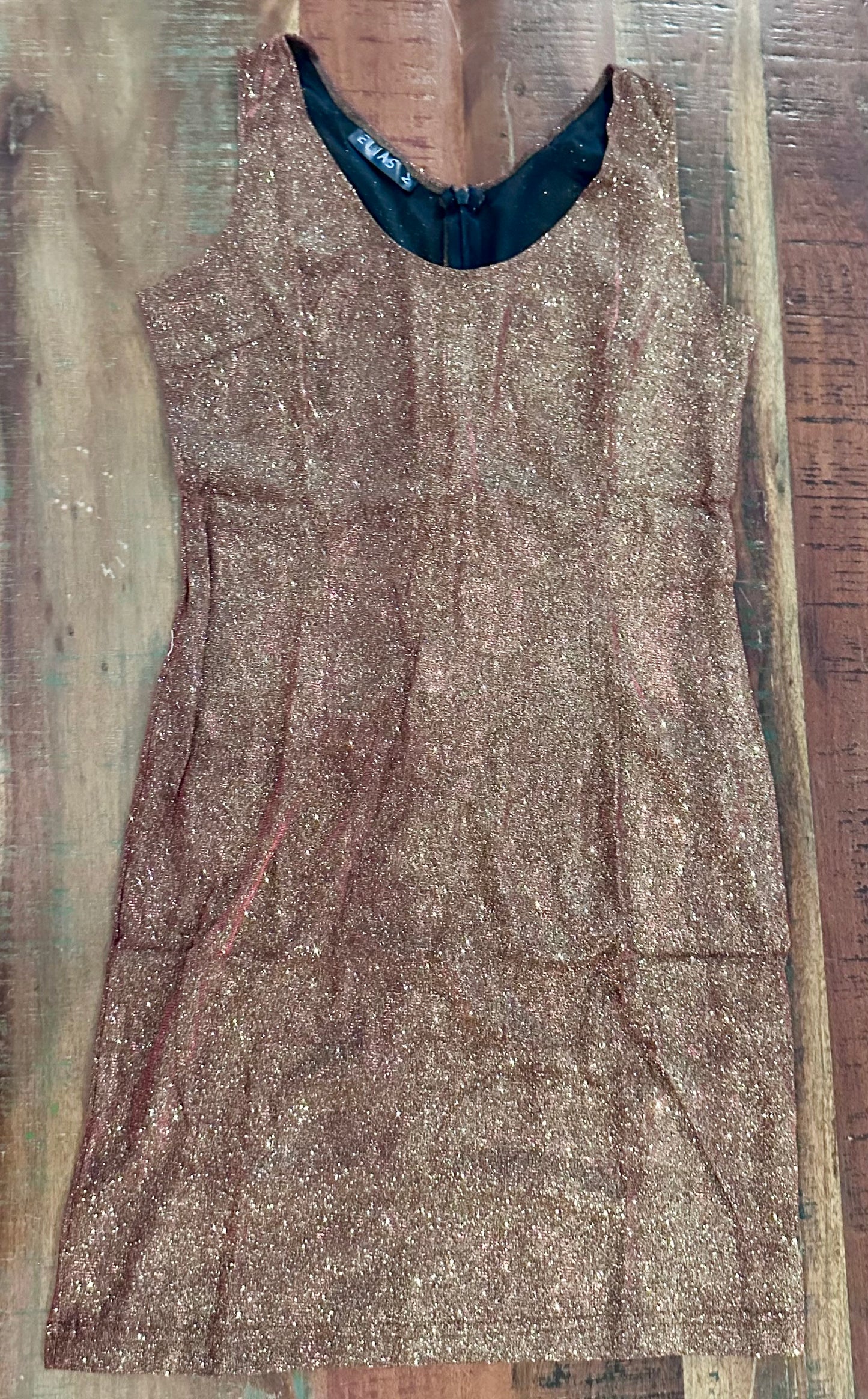 Women's Formal Evening V Neck Sleeveless Glitter Short Dress (Size Medium)