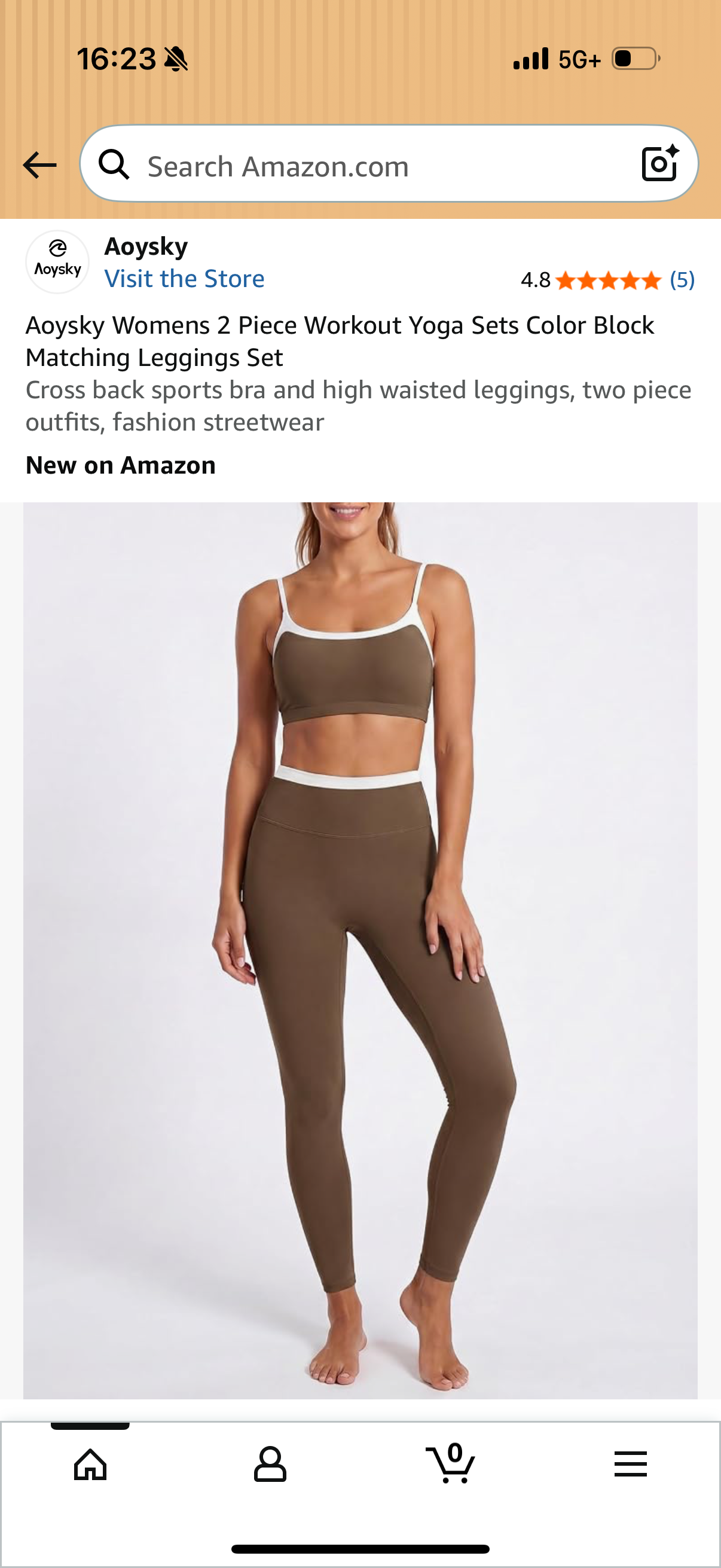 Aoysky Womens 2 Piece Workout Yoga Sets Color Block Matching Leggings Set Cross back sports bra and high waisted leggings, two piece outfits, fashion streetwear