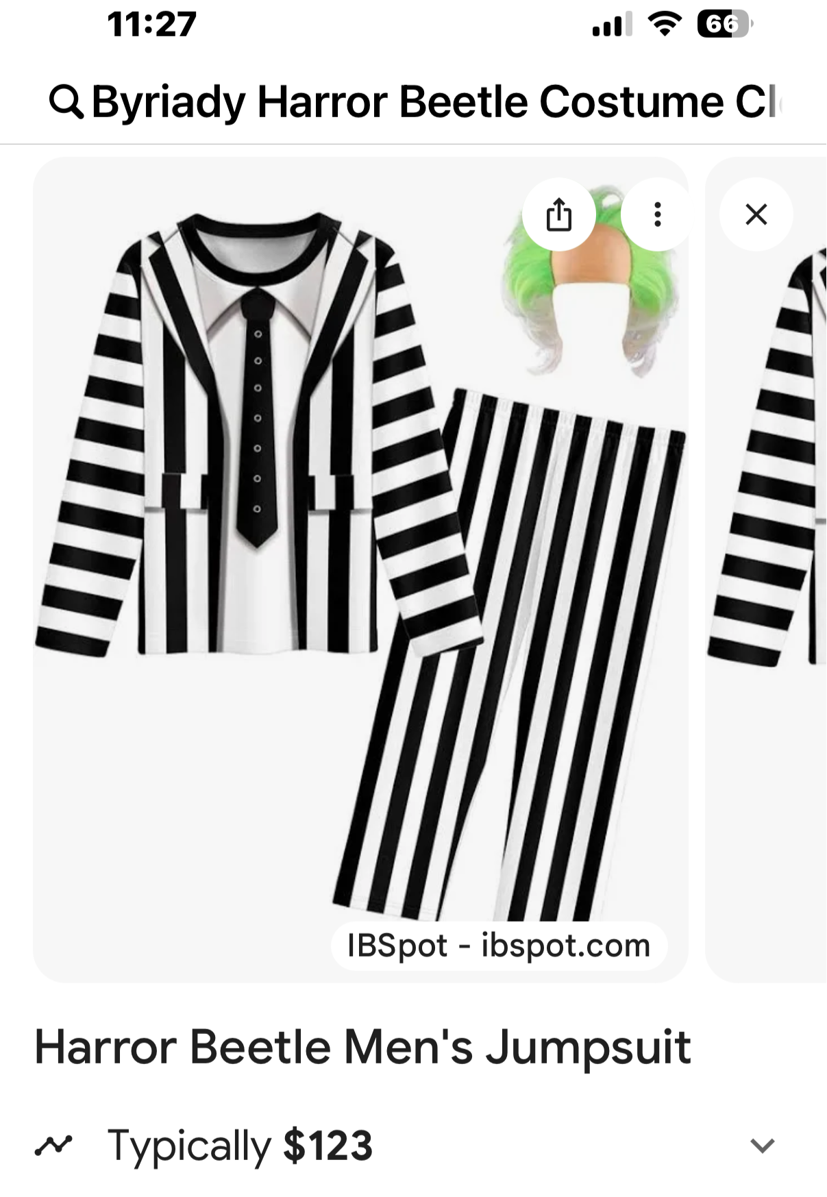 Byriady Harror Beetle Costume Clothes For Adult Halloween Costume jumpsuit Wear Men (Size XL)