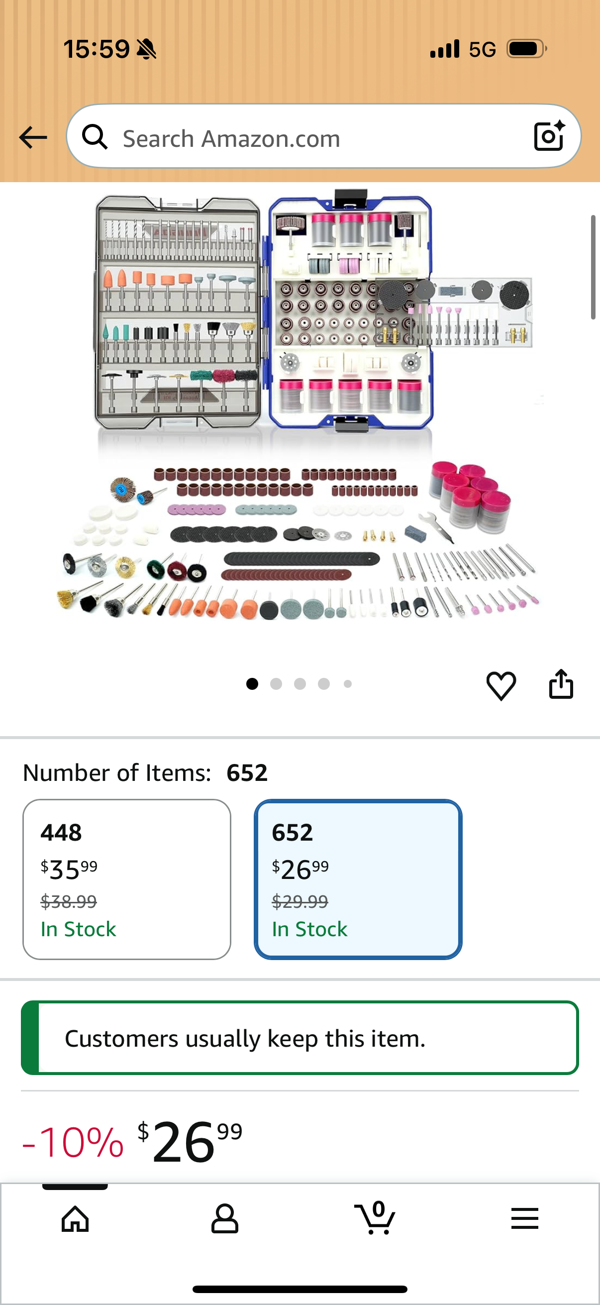 652-Piece Rotary Tool Accessory Kit, Dremel Compatible, Includes Grinding, Sanding, Cutting, Drilling, Cleaning, Polishing, Carving Bits & Attachments for DIY Enthusiasts