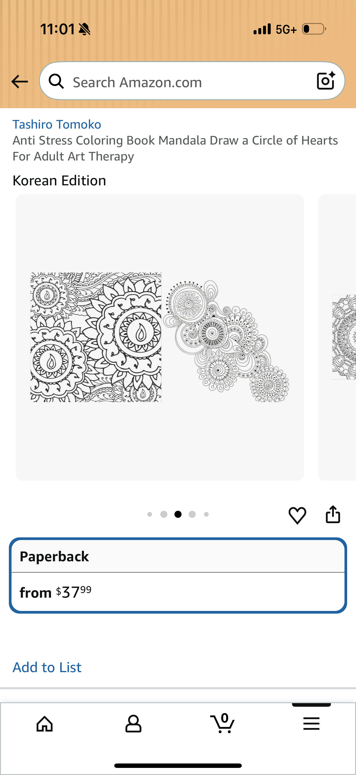 Tashiro Tomoko Anti Stress Coloring Book Mandala Draw a Circle of Hearts For Adult Art Therapy Korean Edition