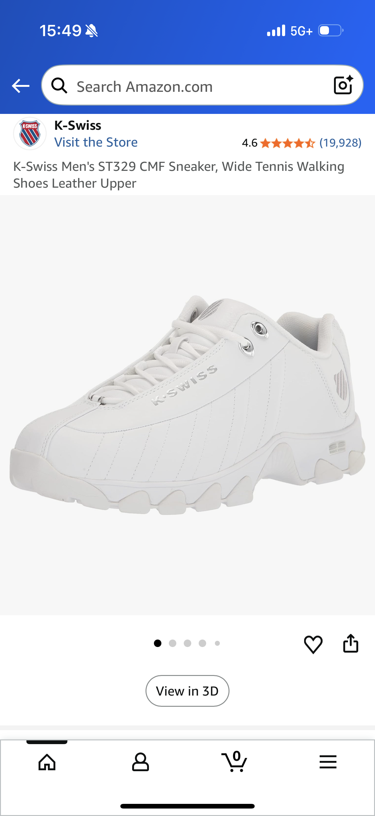 K-Swiss Men's ST329 CMF Sneaker, Wide Tennis Walking Shoes Leather Upper Size 10.5
