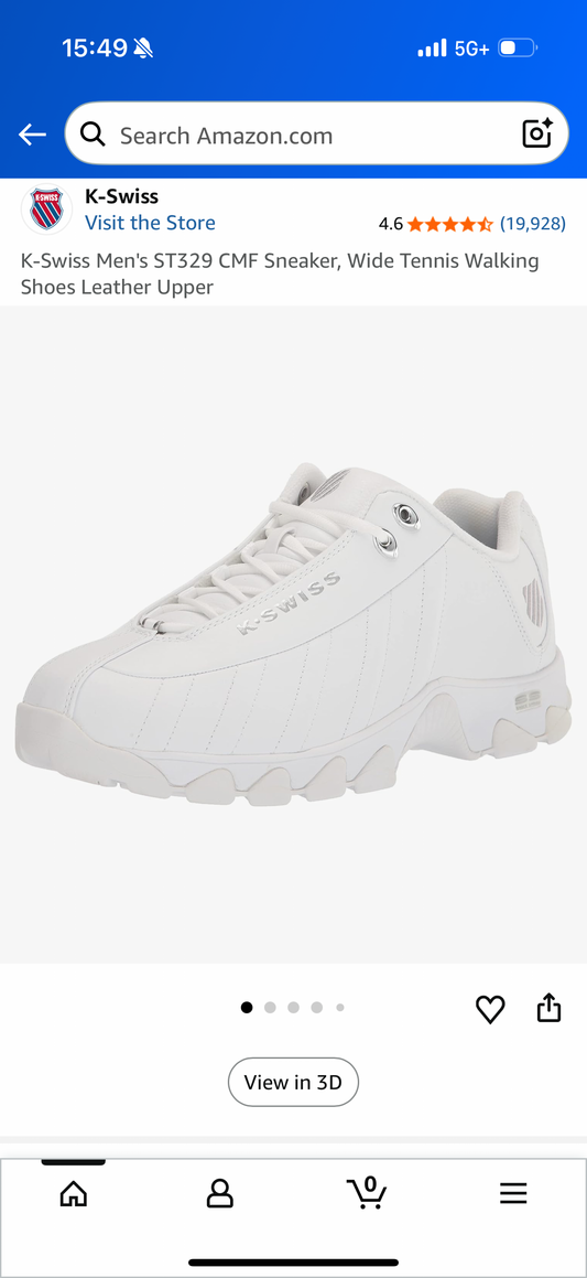 K-Swiss Men's ST329 CMF Sneaker, Wide Tennis Walking Shoes Leather Upper Size 10.5