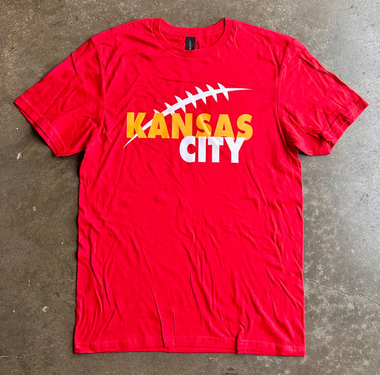KC Football Laces - Kansas City Super Soft T-Shirt (Red)