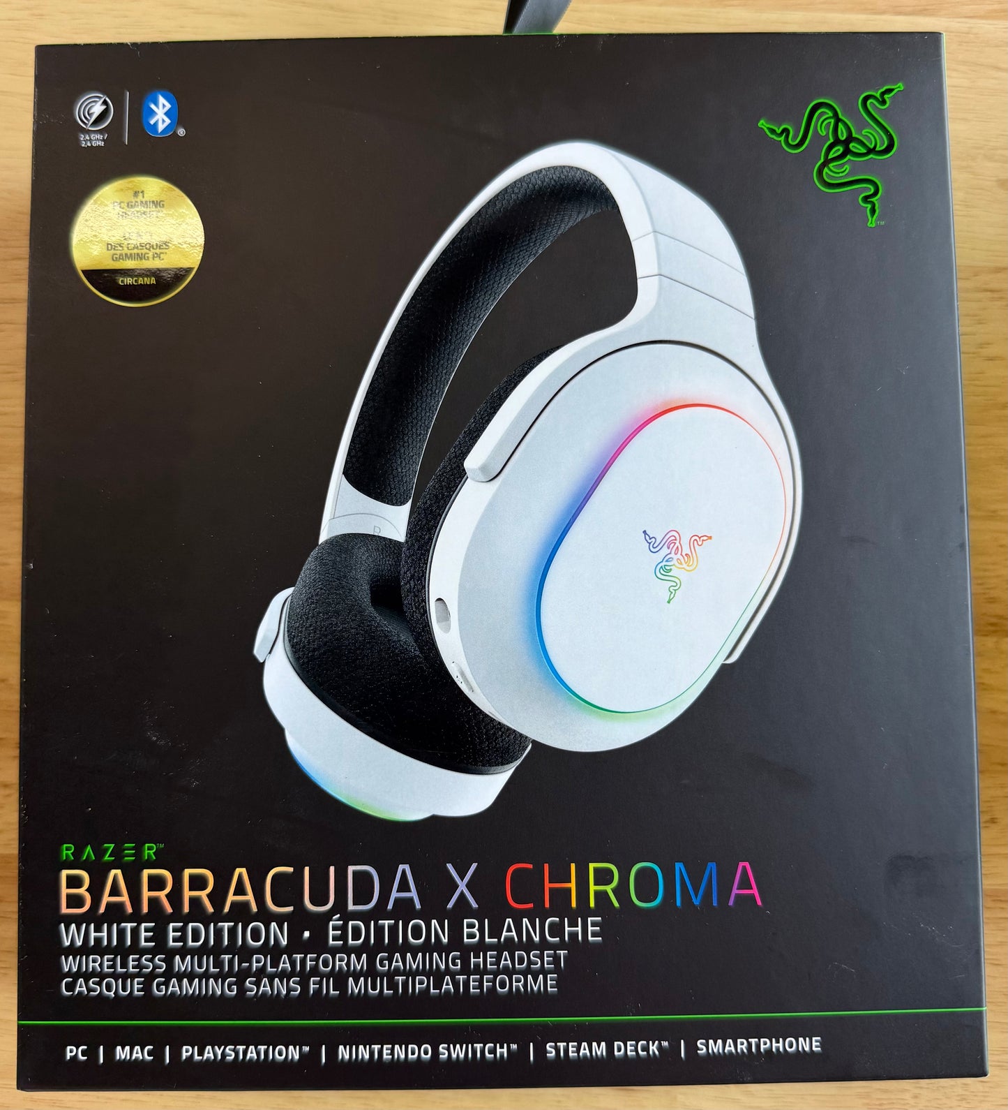 Razer - Barracuda X Chroma Bluetooth Wireless Over-the-Ear Gaming Headset for PC, Mac, Playstation, Switch, Steam Deck, Mobile - White