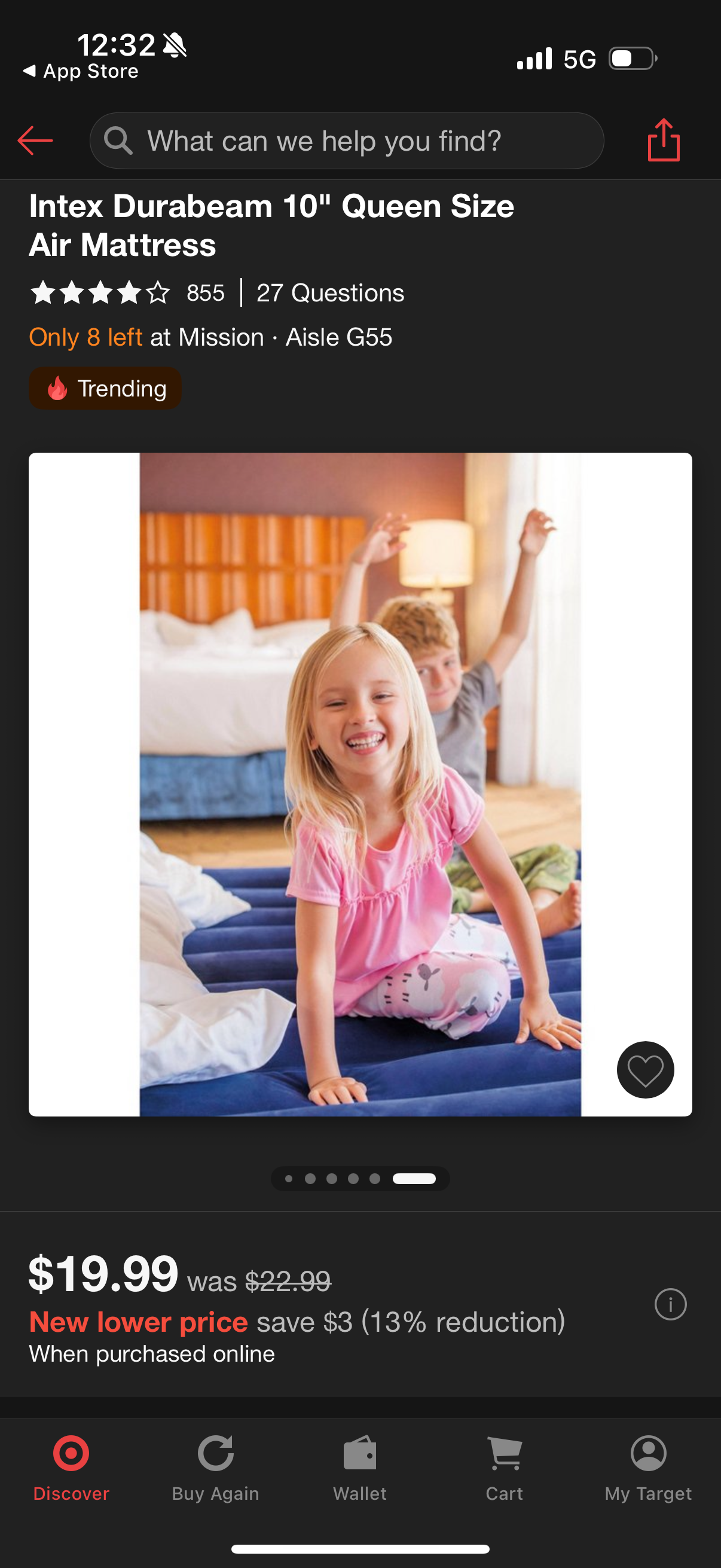 Intex Durabeam 10" Queen Size Air Mattress