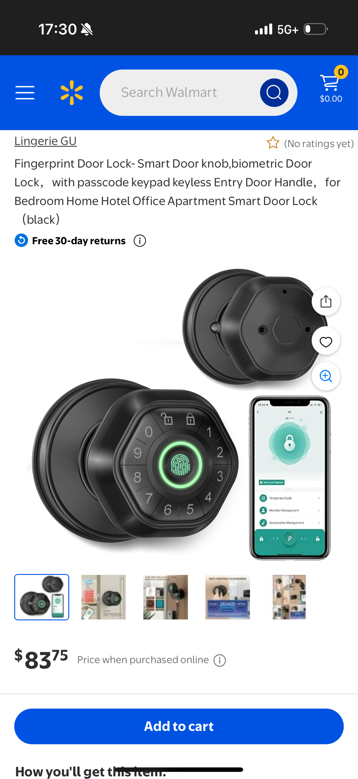Fingerprint Door Lock- Smart Door knob,biometric Door Lock，with passcode keypad keyless Entry Door Handle，for Bedroom Home Hotel Office Apartment Smart Door Lock (black）