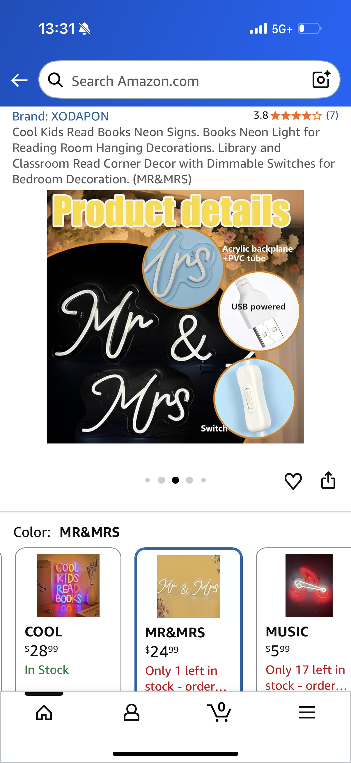 “Mr & Mrs” Neon Sign