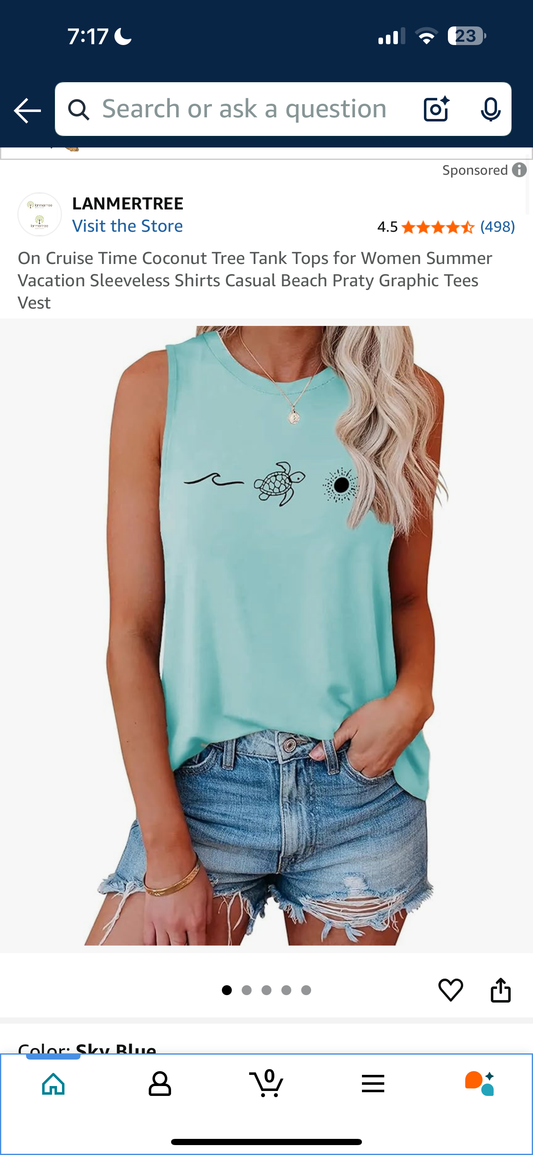 On Cruise Time Coconut Tree Tank Tops for Women Summer Vacation Sleeveless Shirts Casual Beach Praty Graphic Tees Vest (Size 2XL)