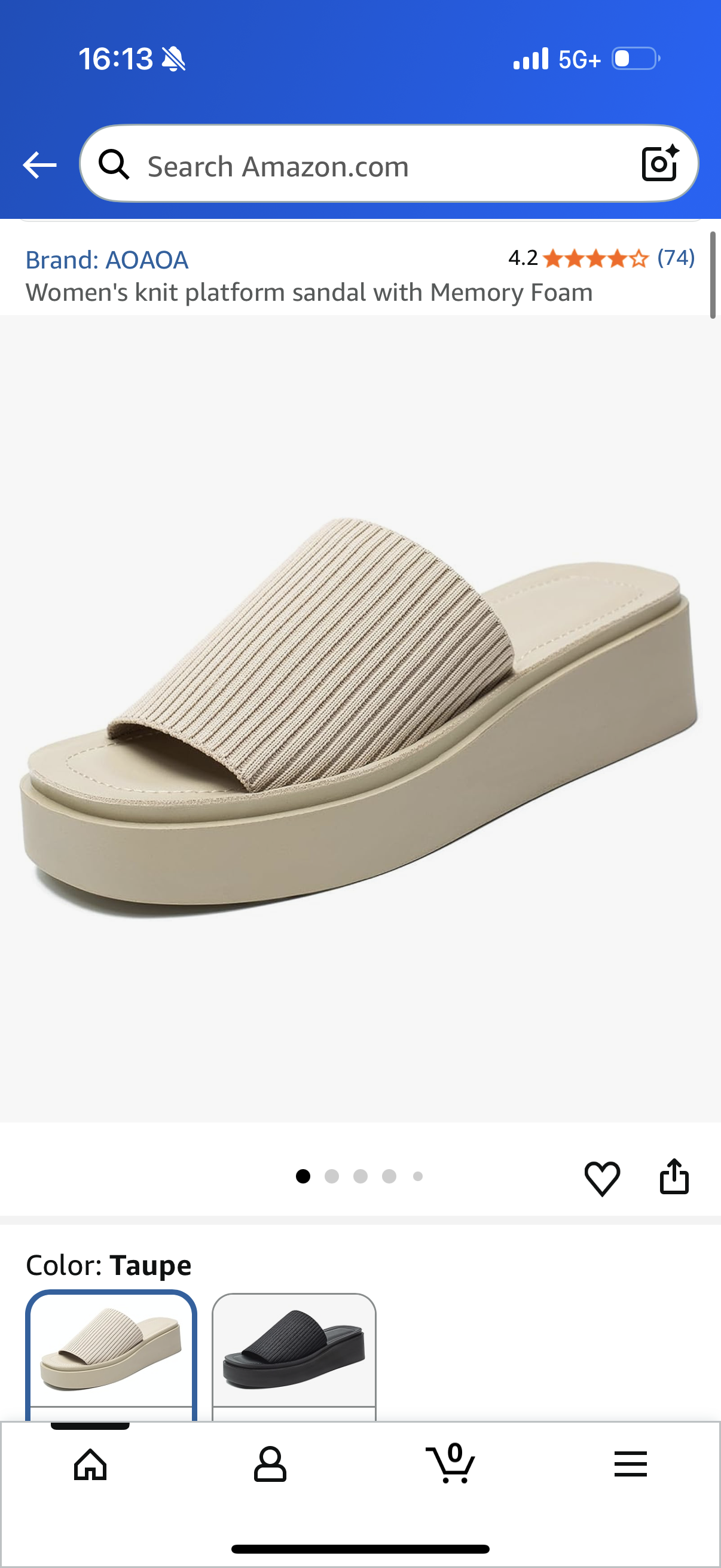 AOAOA Women's knit platform sandal with Memory Foam (Size 11)