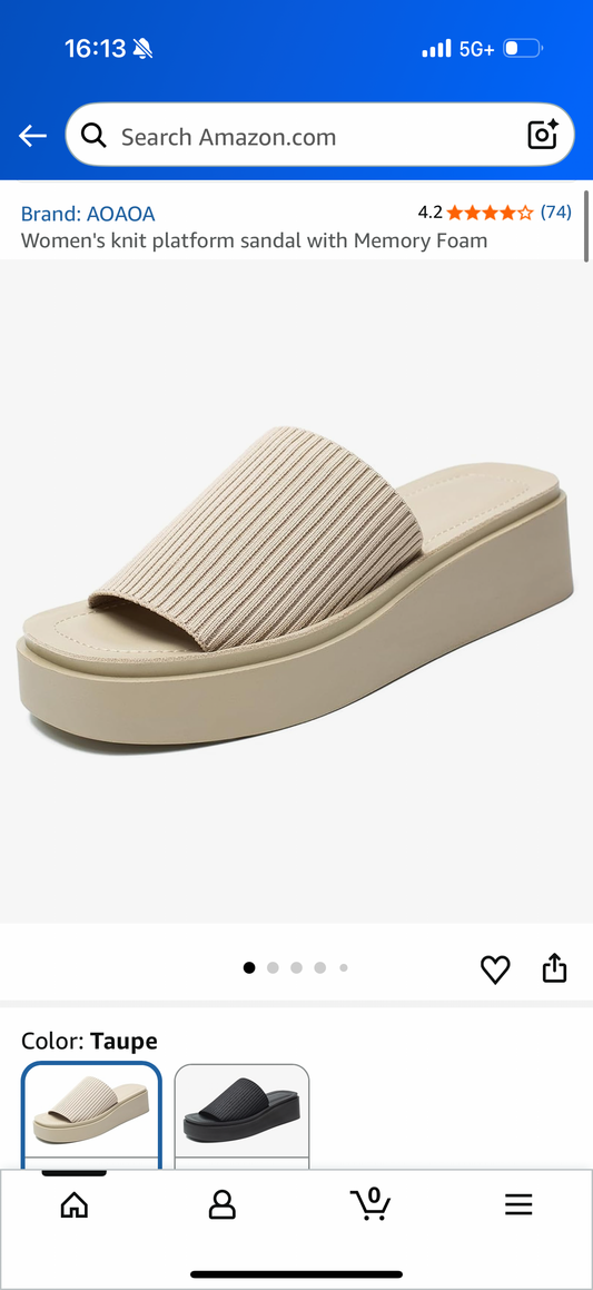 AOAOA Women's knit platform sandal with Memory Foam (Size 11)