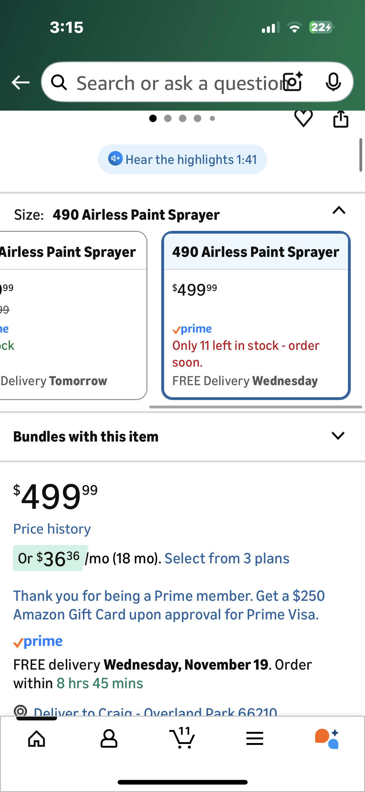 490 Airless Paint Sprayer, 0.60GPM Paint Sprayer for Home Interior 3300psi 1300W High Efficiency Airless Sprayer with Low Overspray for House Painting Townhouse (G907)