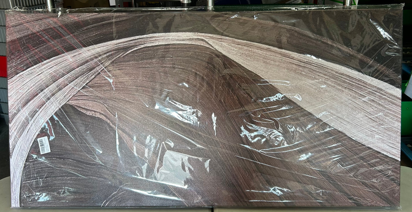 Brown Abstract Canvas Wall Art 48”x24” (O408)