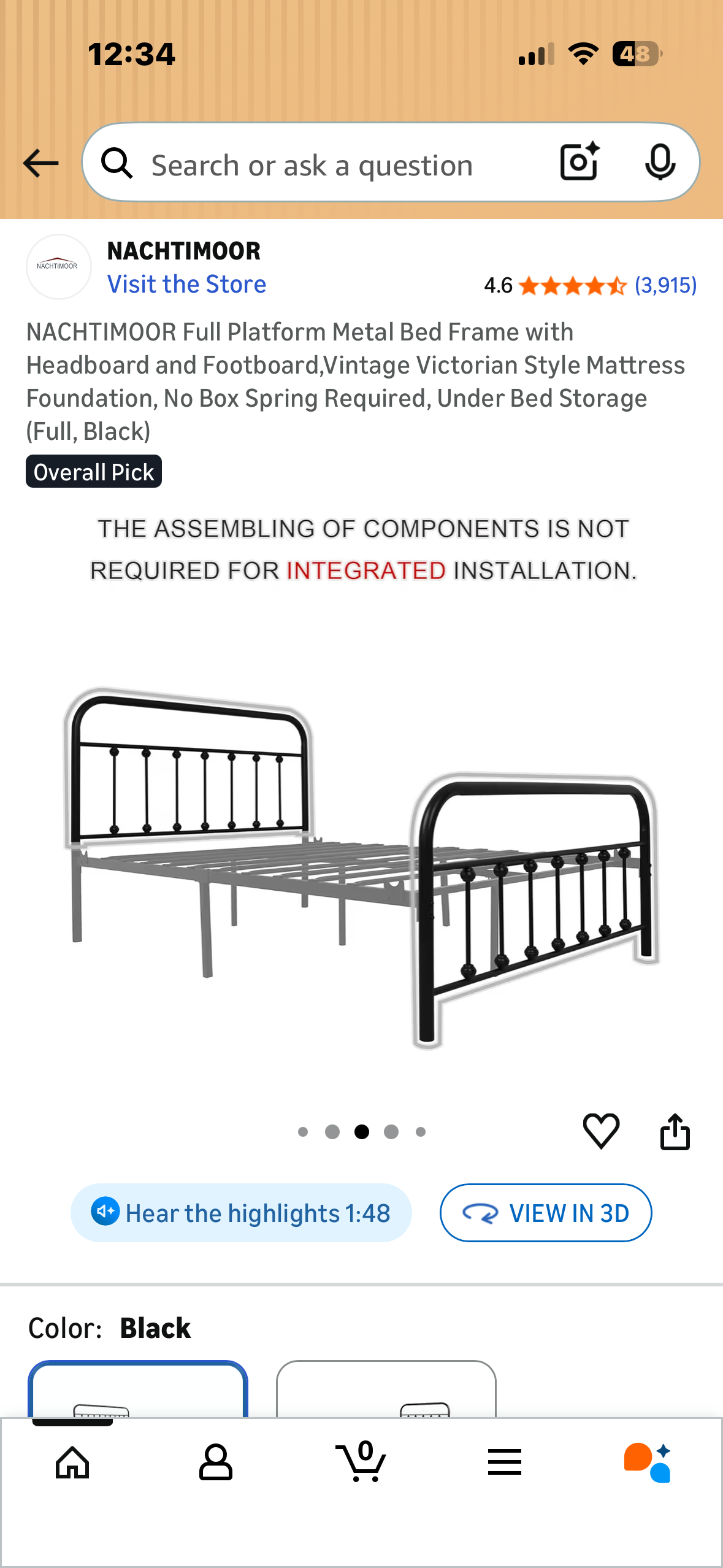 Full Size Bed Frame, White (B1186)