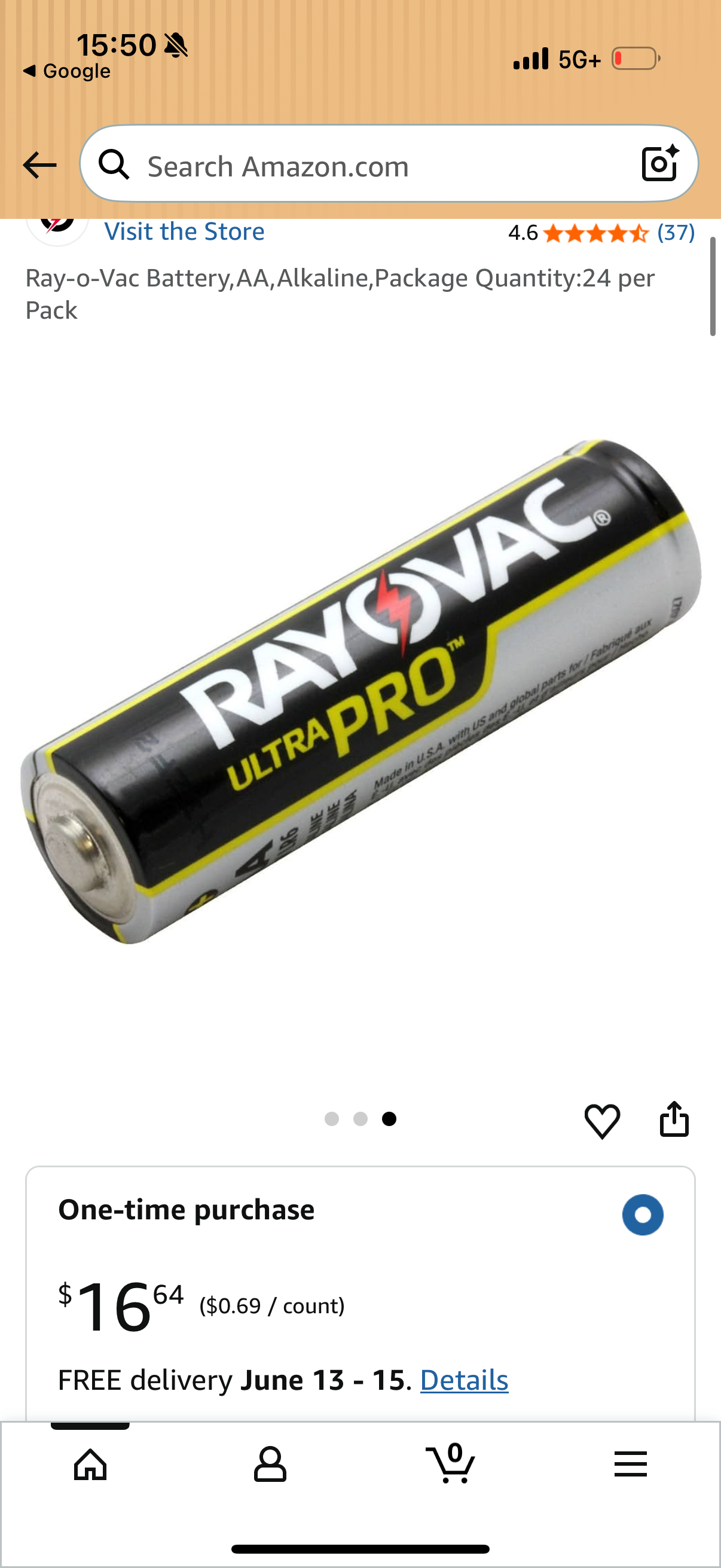 Ray-o-Vac Battery,AA,Alkaline,Package Quantity:24 per Pack
