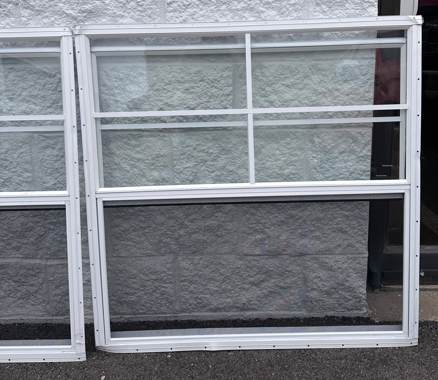 NeatiEase 2 Pack Shed Windows, 36" × 36" Flush Mount Window with Tempered Glass and Fiberglass Screen for Shed, Chicken Coop, Playhouse, Household, Garage G1022)