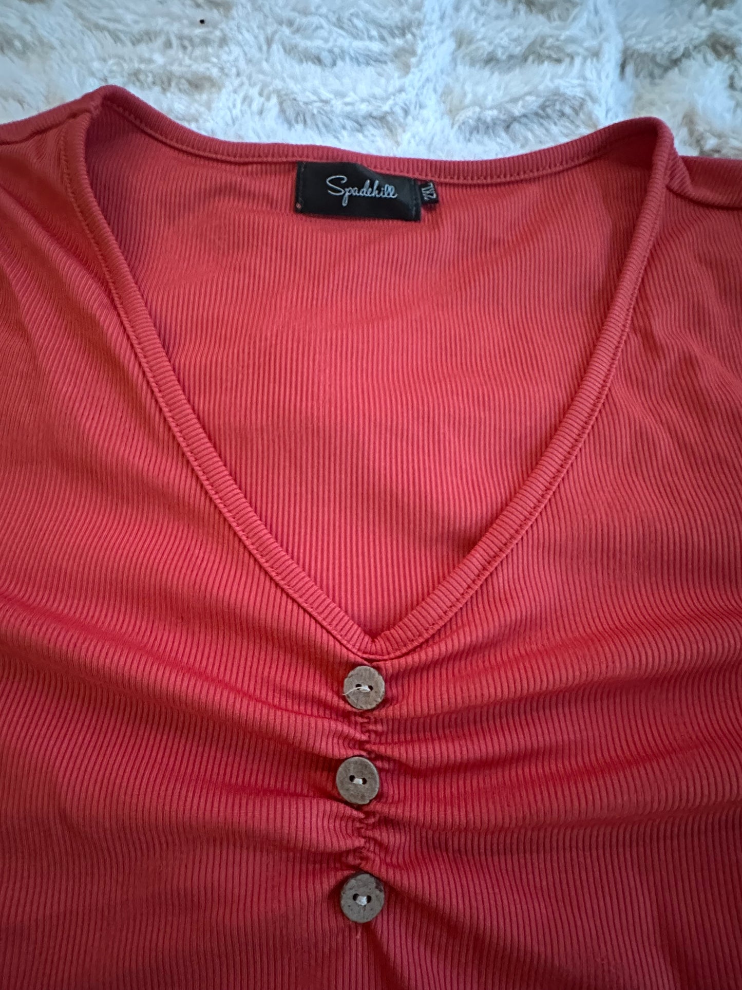 Women's V Neck 3/4 Sleeve Top, Casual Basic Tees (Size 2XL)