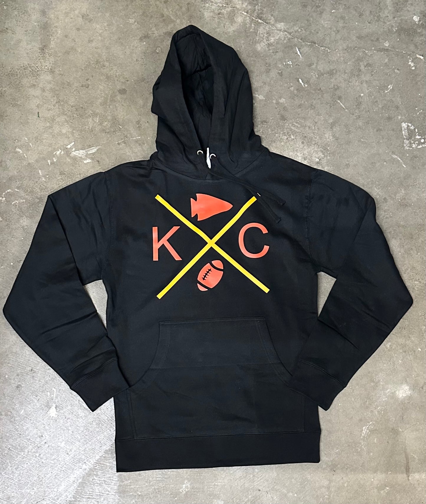 KC Arrowhead Football  - Kansas City Hooded Sweatshirt (Black)