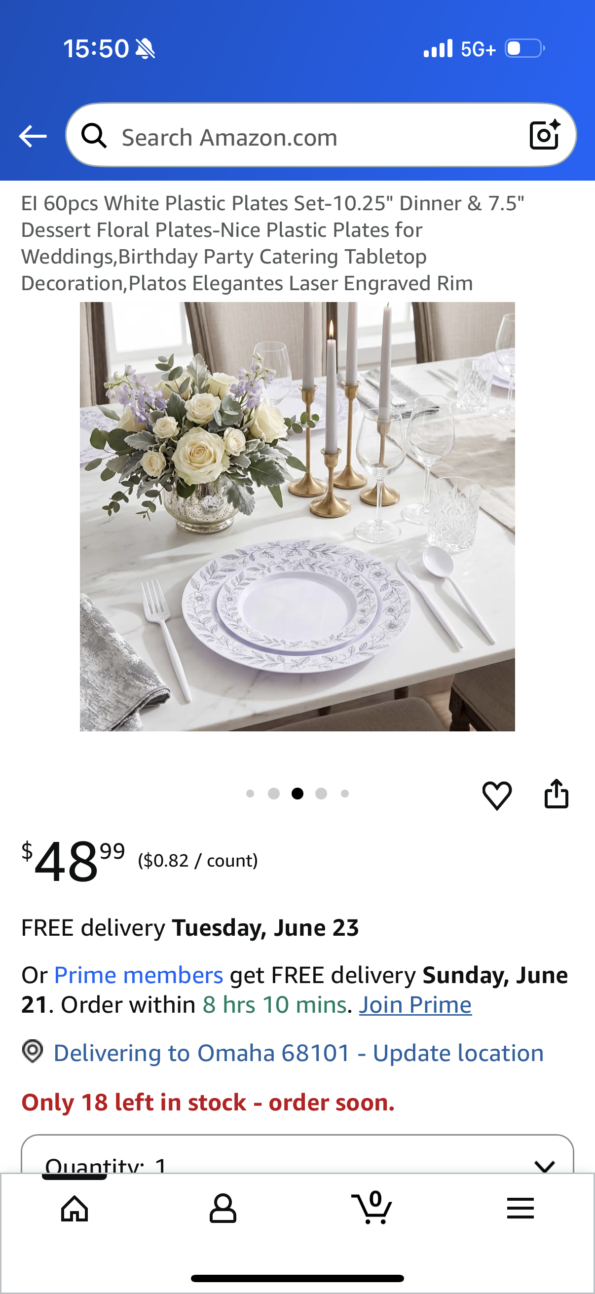 60pcs White Plastic Plates Set-10.25" Dinner & 7.5" Dessert Floral Plates-Nice Plastic Plates for Weddings,Birthday Party Catering Tabletop Decoration,Platos Elegantes Laser Engraved Rim