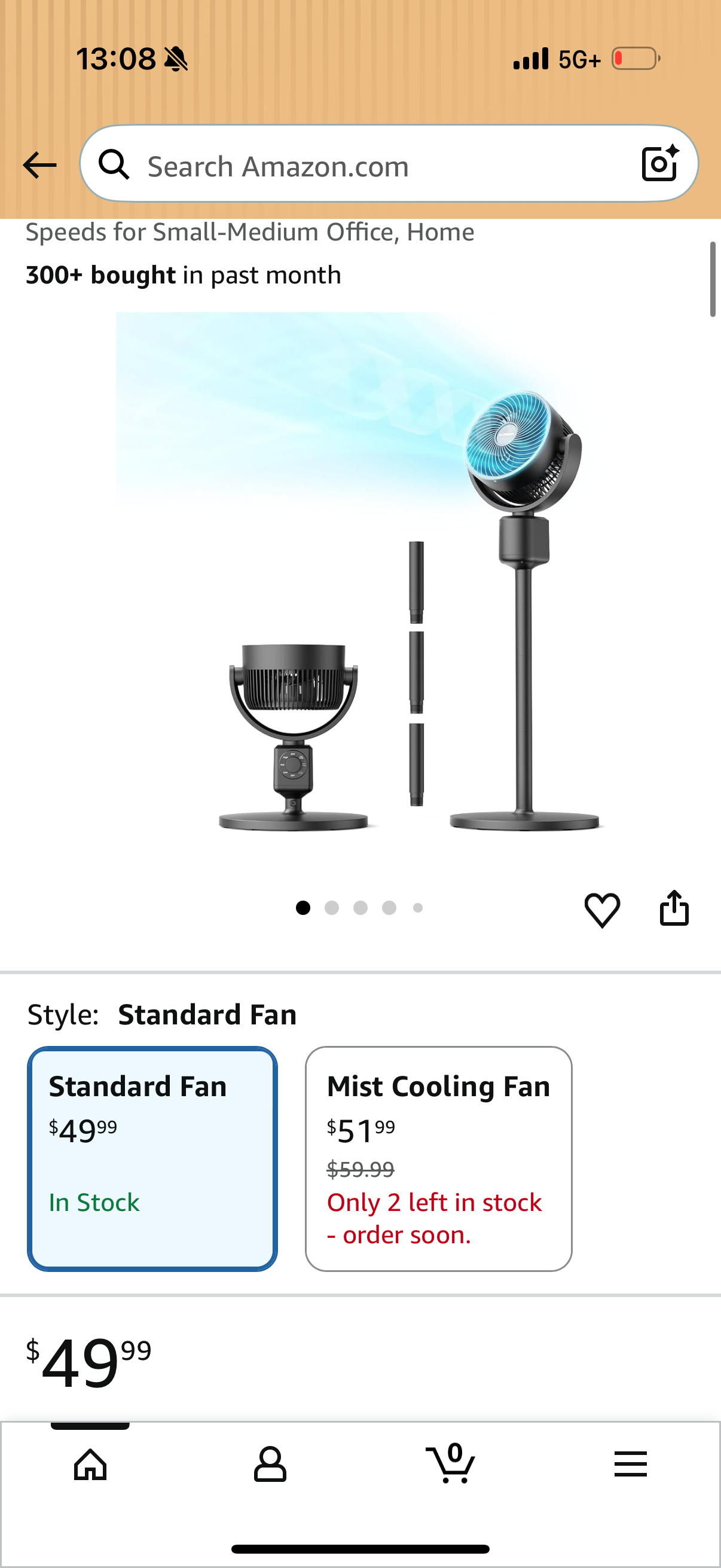 DR.PREPARE Compact Pedestal Fan for Bedroom, Small-Medium Air Circulator Standing Fan, 16-34" Adjustable Height, 70°Auto-Oscillation, 90° Up+10° Down Tilt, 3 Speeds for Small-Medium Office, Home