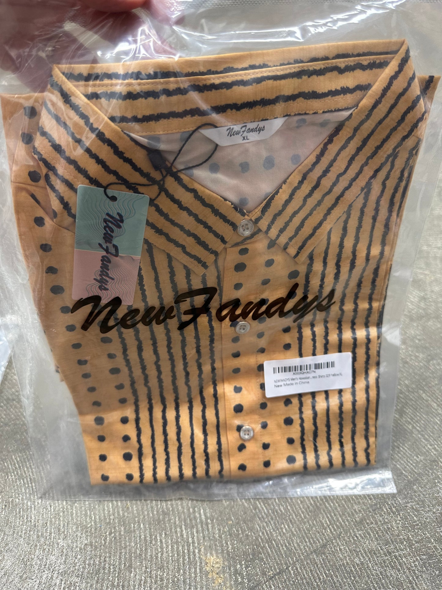 Mens Yellow Short Sleeve Shirt (XL)