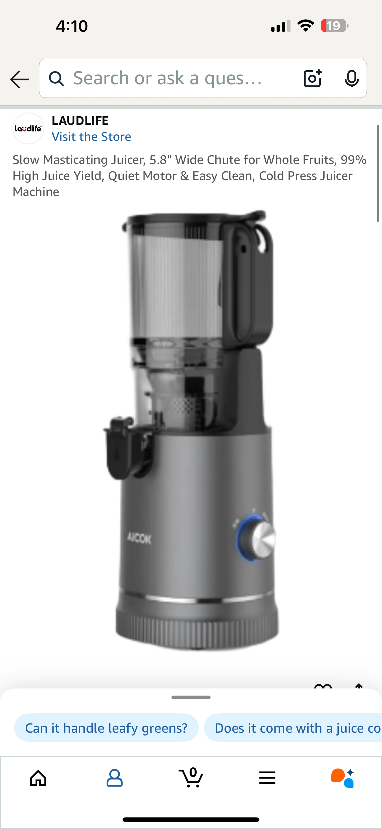 Slow Masticating Juicer, 5.8" Wide Chute for Whole Fruits, 99% High Juice Yield, Quiet Motor & Easy Clean, Cold Press Juicer Machine